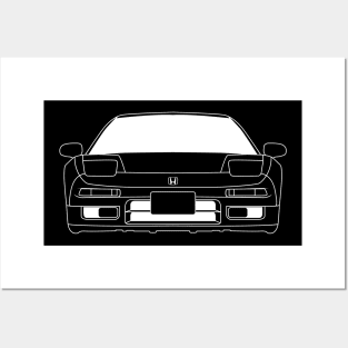 Honda NSX White Outline Posters and Art